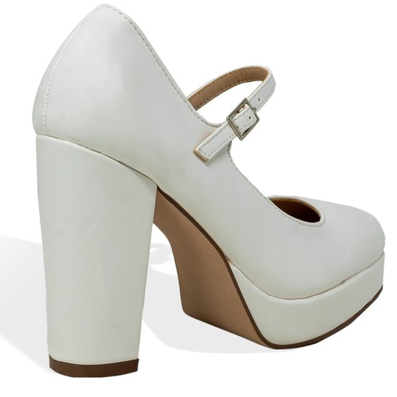 Women’s Vintage Chunky Platform Block Heel Mary Janes By Chase + Chloe - Picture 3 of 4